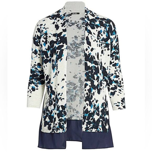 NIC+ZOE Positive Outlook Chiffon Trim Open Cardigan - Picture 10 of 10